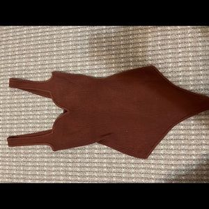 Abercrombie elevated rib knit sweetheart bodysuit